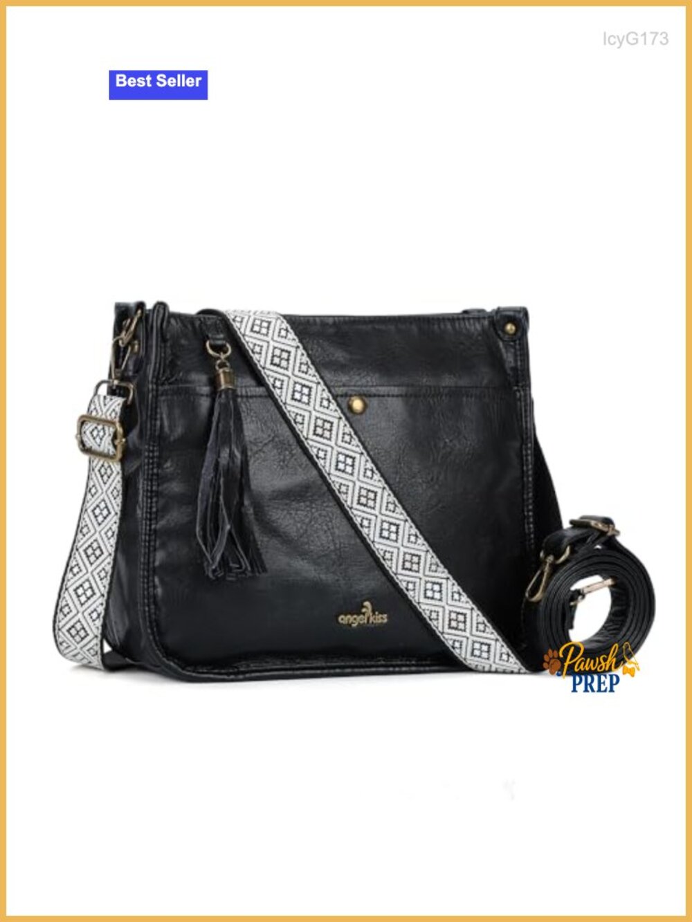 Vegan Leather Hobo Crossbody Bag with Tassel and Guitar Strap for Women